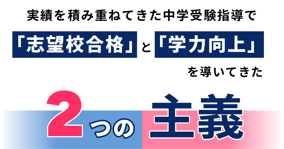 志望校合格と学力向上を導いてきた２つの主義