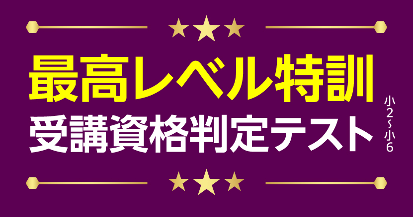 最高レベル特訓受講資格判定テスト  | 通塾LP